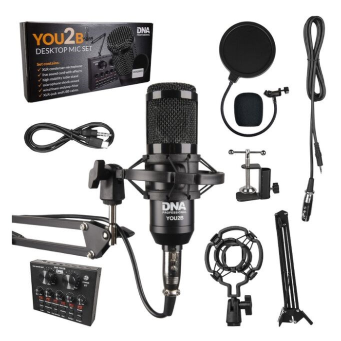 DNA You2B Podcast Kit with Microphone, Audio Interface and Tripod