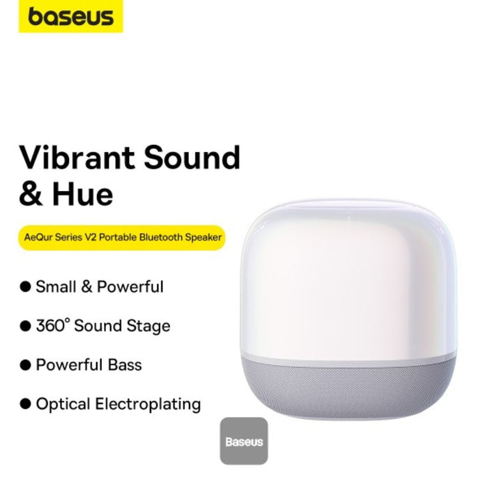 Baseus AeQur V2 Portable Speaker Moon White
