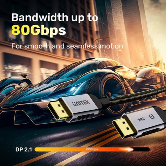 Unitek DisplayPort 2.1 Cable 8K 120Hz 2m