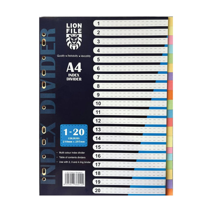 Paper Index 20 Colours Tab