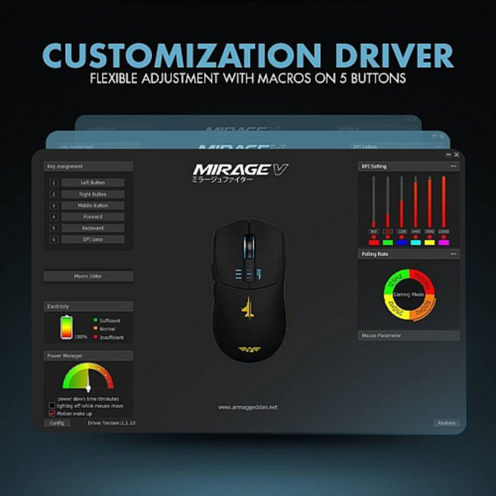 Armaggeddon Wireless Gaming Mouse Mirage-V Black