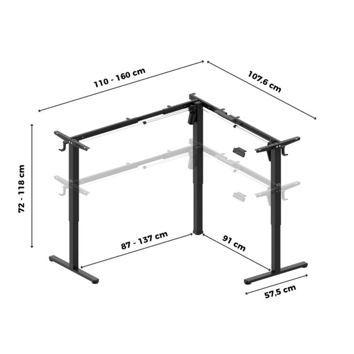 Mark Adler Xeno 7.5 Electric Desk Frame Black