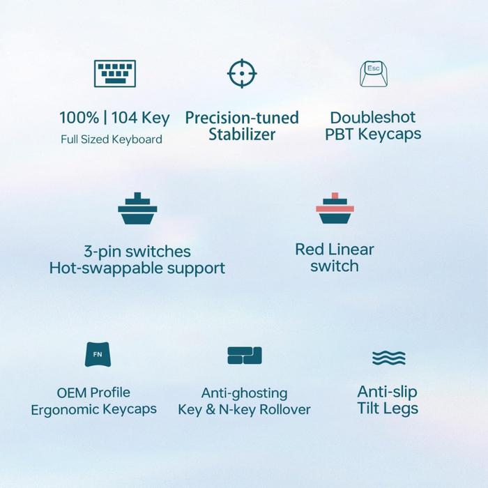 Thunderobot Mechanical Wired Gaming Keyboard K104 Brown Switch