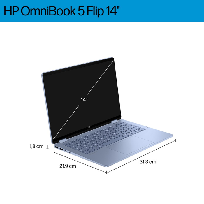 HP OmniBook 5 Flip 14 Laptop/ Core 5 120U / 16GB/ 512GB