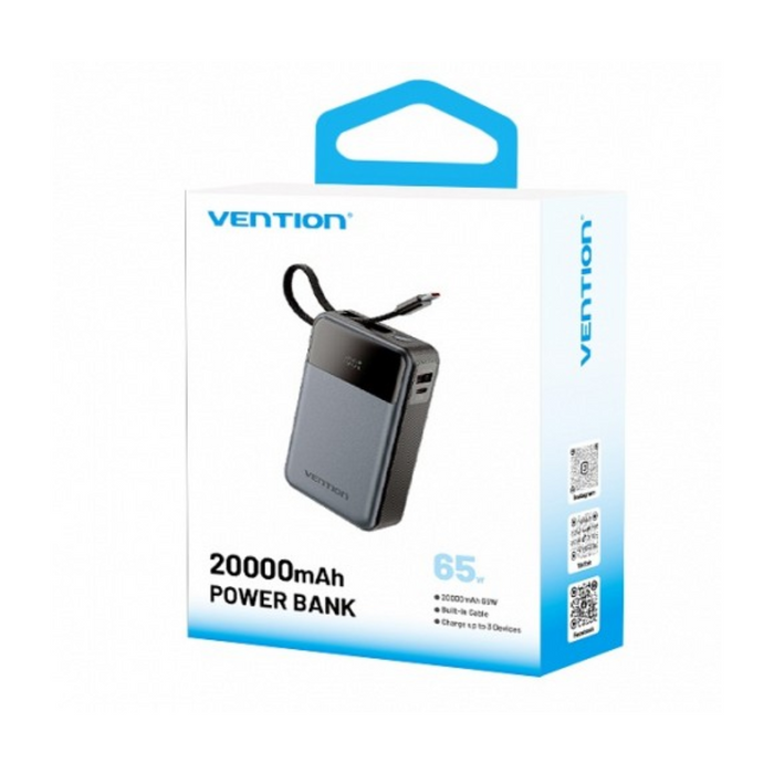 Vention Powerbank 20000mAh 65W Built-in USBC FHYB0