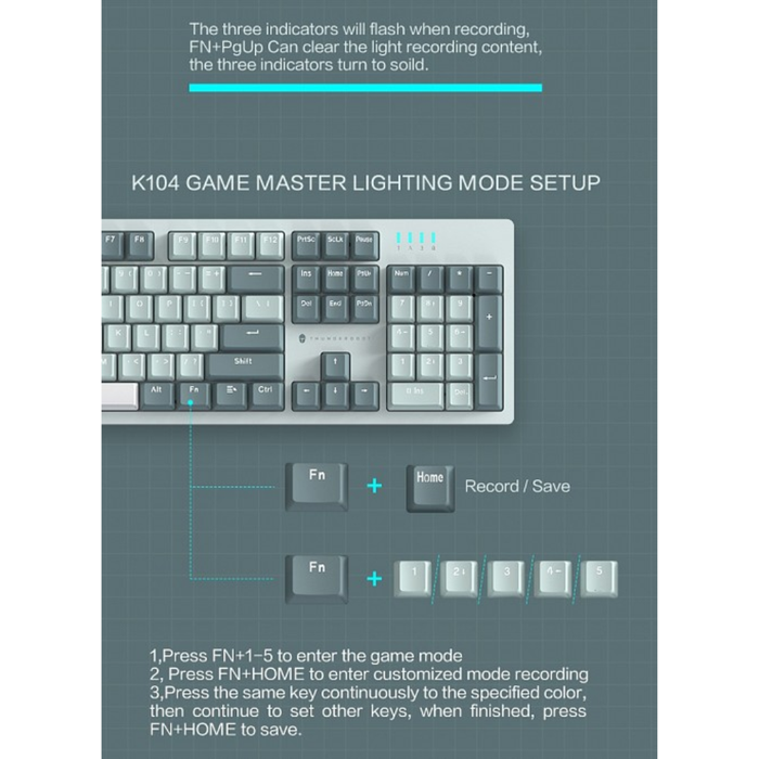 Thunderobot Mechanical Wired Gaming Keyboard K104 Red Switch