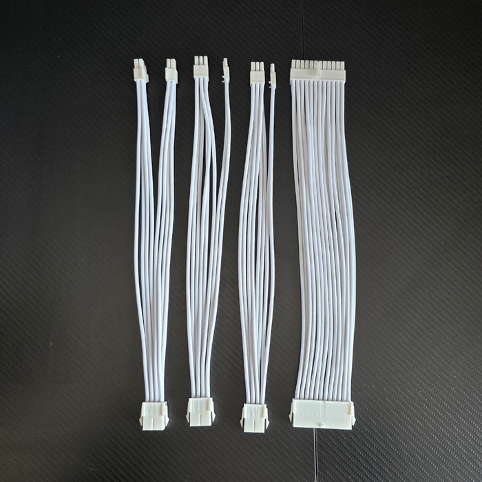 AsiaHorse Extension Sleeved Braided Cables x4 Snow White
