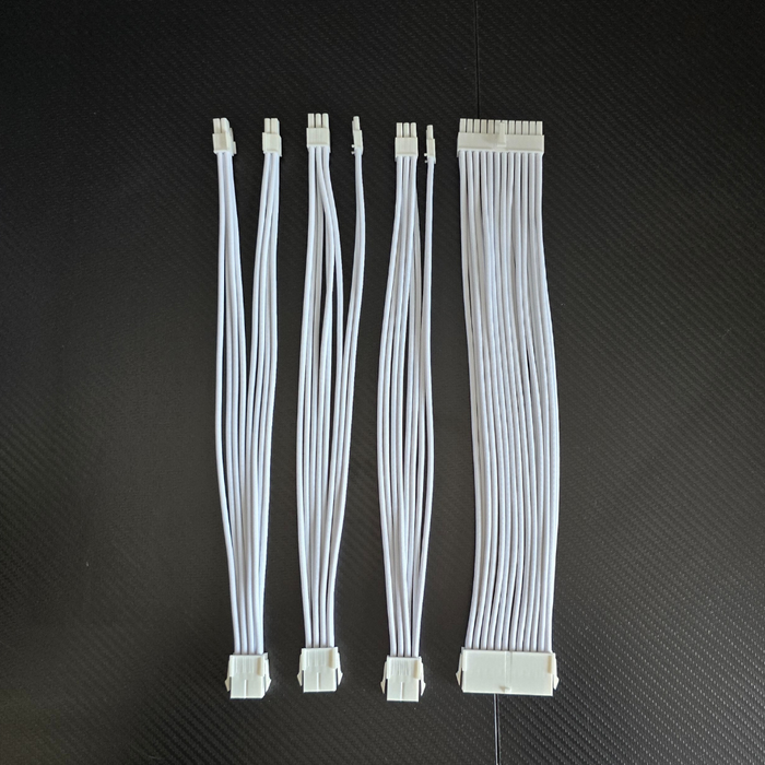 AsiaHorse Extension Sleeved Braided Cables x4 Snow White