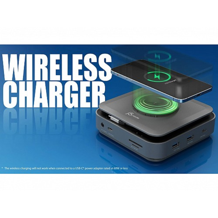 j5create Type-C 11-in-1 Docking Station with Wireless Charger
