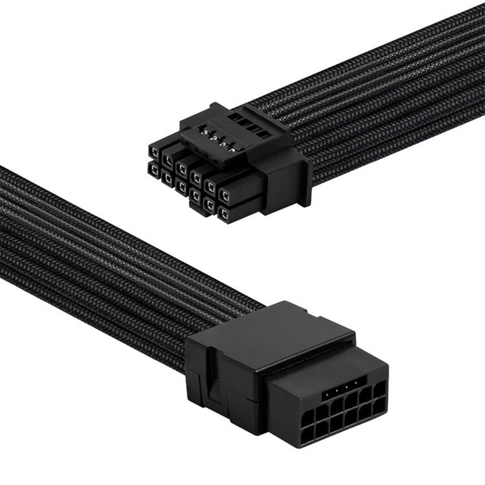 Asiahorse PCIe 5.0 Sleeved Cable Extension 16P Male to 16P Female Black