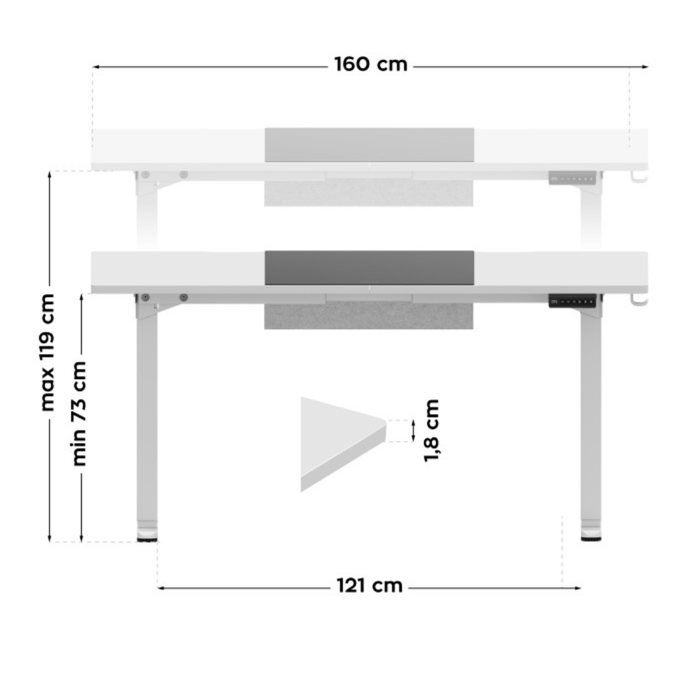 Mark Adler Leader 9.3 Electric Desk White