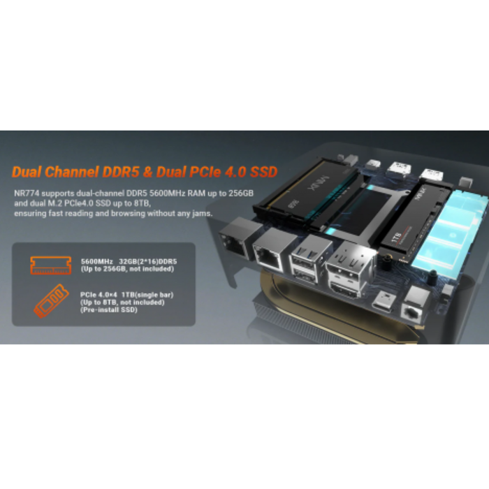 Business MiniX Mini PC AP13620/ Ryzen7 8745H/ 32GB/ 1TB SSD