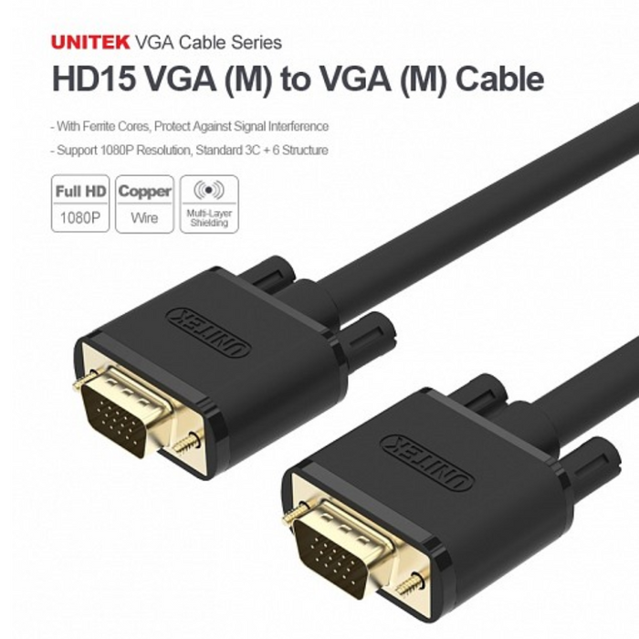 Unitek Y-C504G VGA to VGA Cable 3.0m