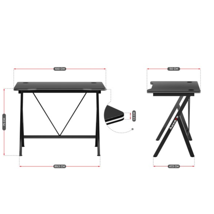 Huzaro Hero 1.4 Gaming Desk Black