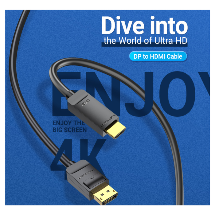 Vention DisplayPort to HDMI Cable 4K30Hz 2.0m HAGBH