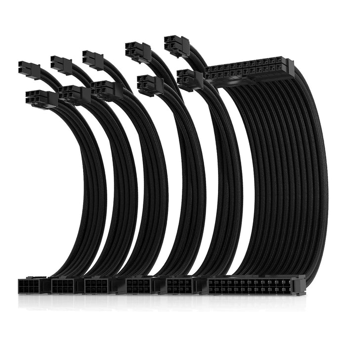 AsiaHorse Extension Sleeved Braided Cables x6 Black