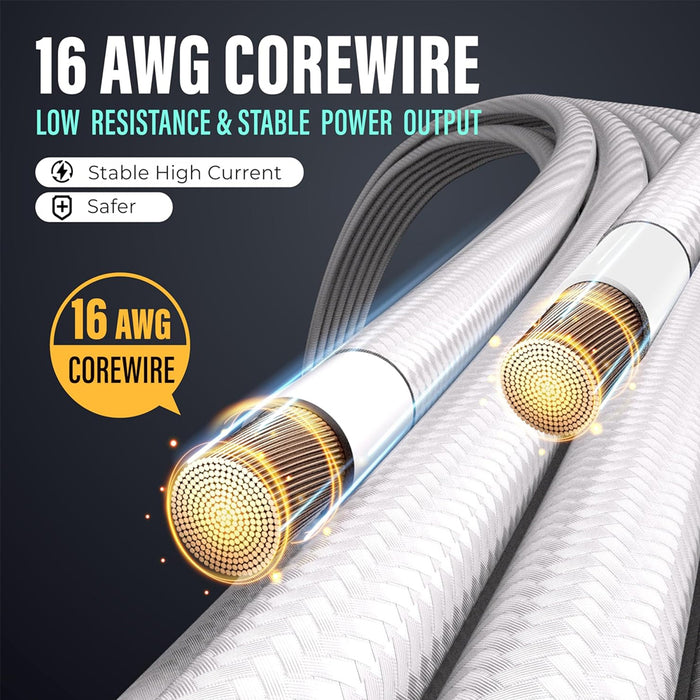 AsiaHorse PCIE5.0 Extension Sleeved Braided Cables x4 Snow White