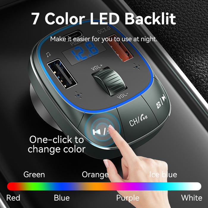 Vention FFLB0 Car FM Transmitter, USB Music Player, Charger 3xUSB 30W/18W/5W