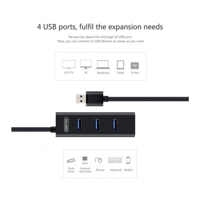 Unitek Y-3089 USB 3.0 Hub 4 ports