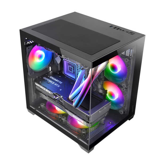 Mars PC Case Gaming MC-VIEW2 Mini Tower Black