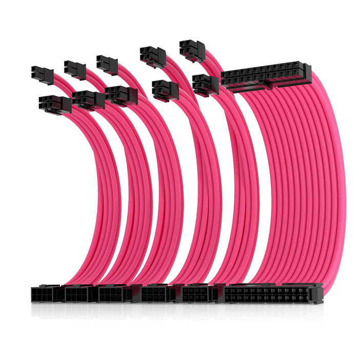 AsiaHorse Extension Sleeved Braided Cables x6 Pink