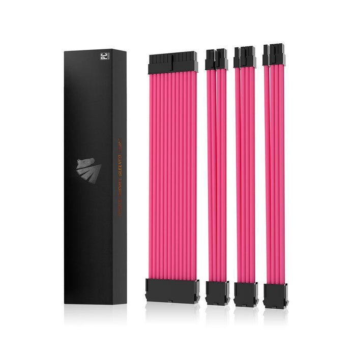 AsiaHorse Extension Sleeved Braided Cables x4 Pink