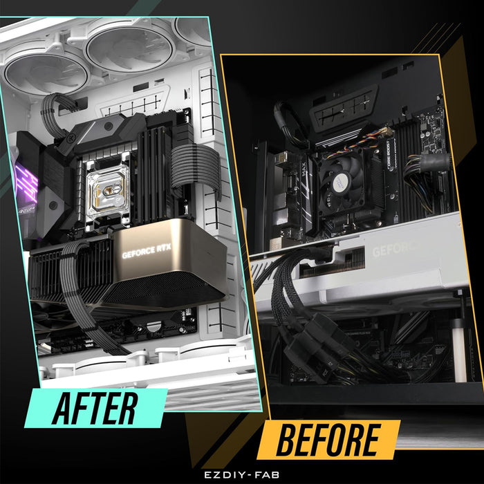 AsiaHorse PCIE5.0 Extension Sleeved Braided Cables x4