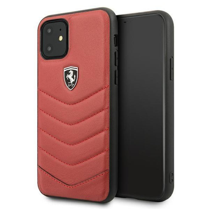 Ferrari Mobile Phone Case iPhone 11 Red Quilted