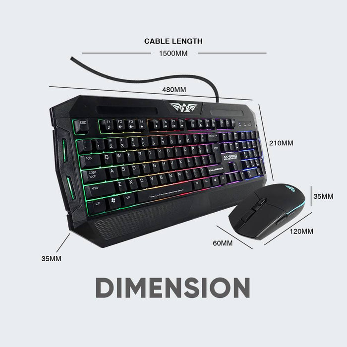 Armaggeddon Wired Combo Gaming Keyboard/ Mouse AK-6880 Kalashnikov