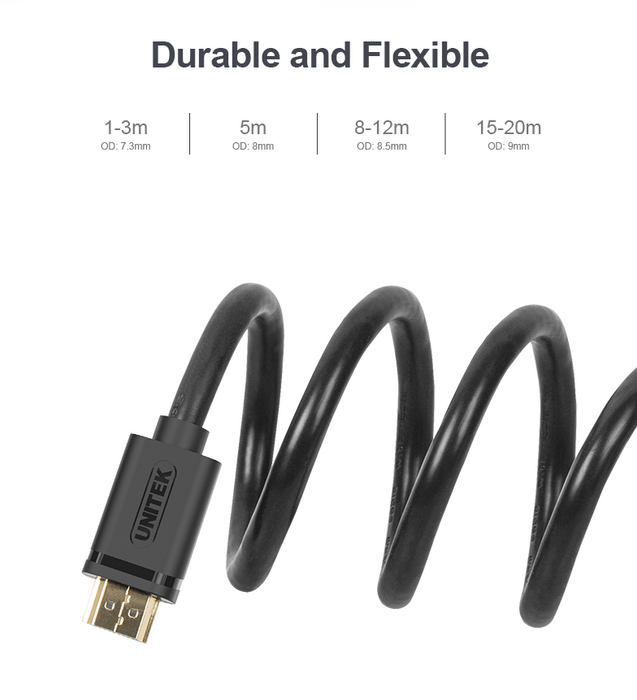 Unitek Y-C136M Premium 100% Copper HDMI Cable 1.0m