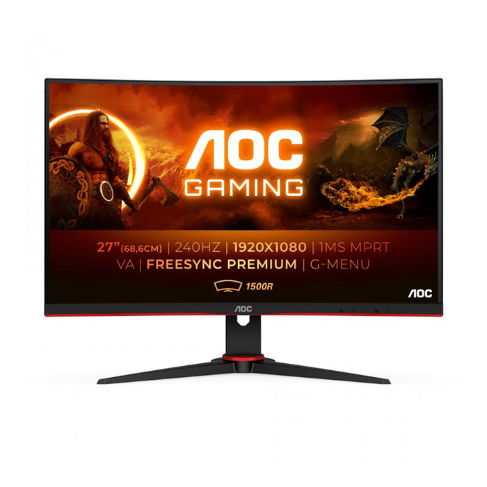 AOC Gaming Monitor C27G2ZE/BK Curved 27" FHD 240Hz