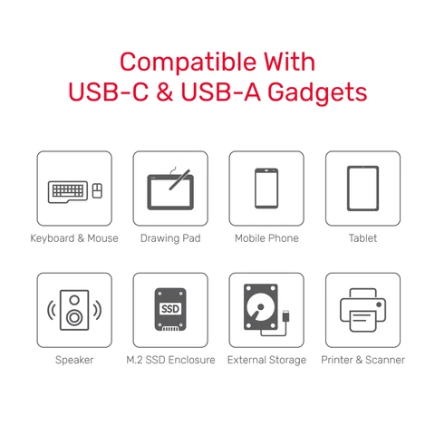 Unitek H1302A USB3.1 Type-C Gen2 Hub 2x USB-A 2x USB-C