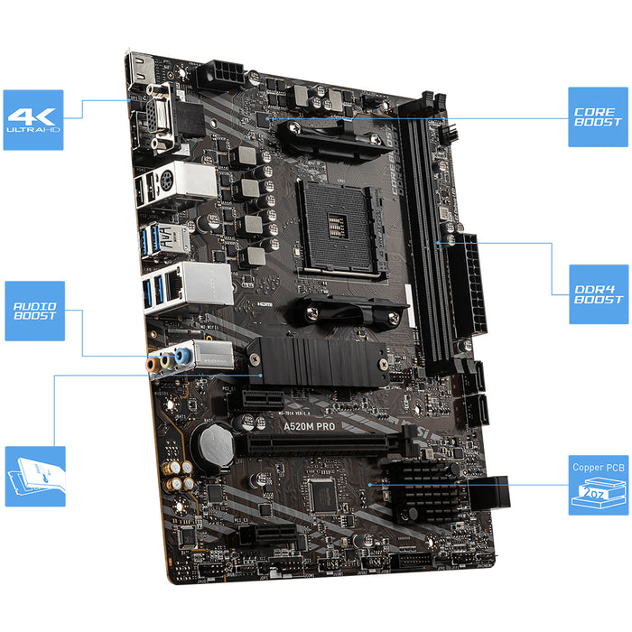 MSI Motherboard A520M-A PRO