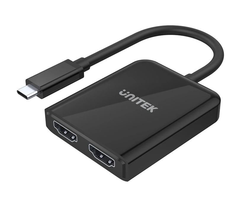 Unitek V1408A Type-C To Dual HDMI 4K 60Hz MST Adapter Black