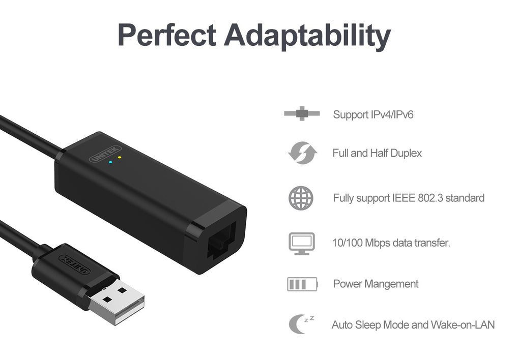 Unitek Y-1468 USB2.0 Fast Ethernet Converter