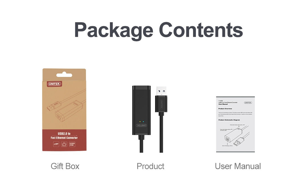 Unitek Y-1468 USB2.0 Fast Ethernet Converter