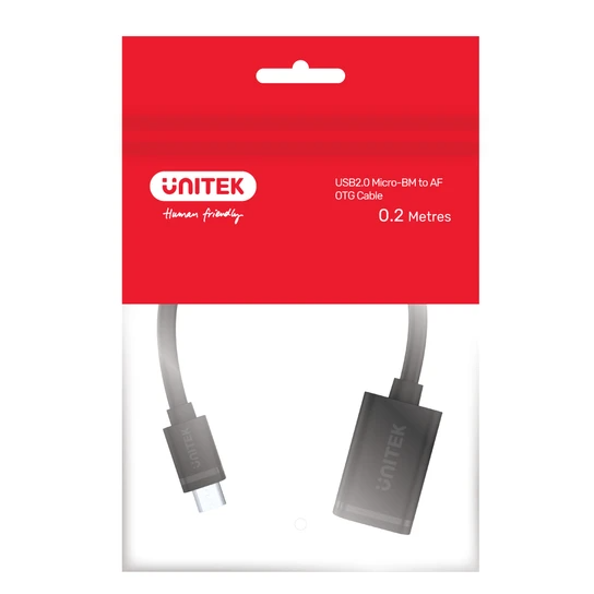 Unitek Y-C438GBK Micro-USB Male to USB-A Female OTG 20cm