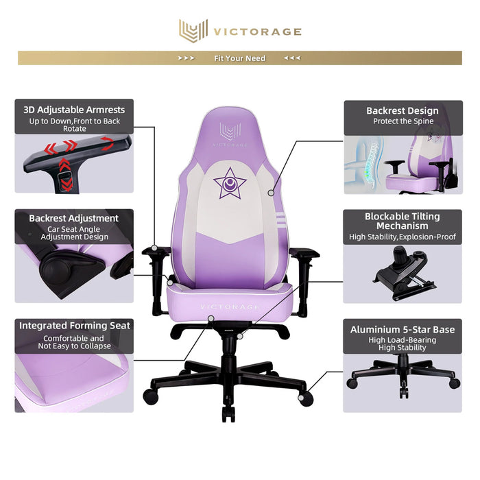 Victorage Premium PU Leather Gaming Chair Purple