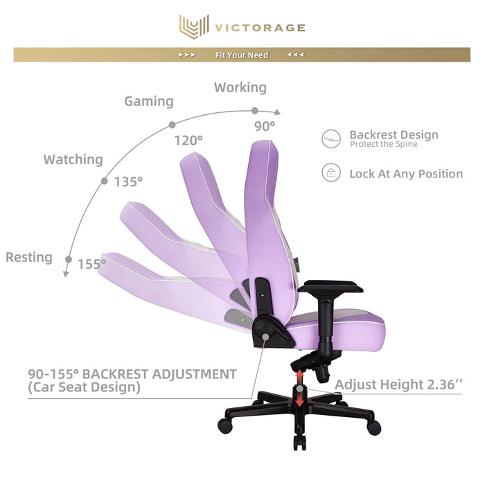 Victorage Premium PU Leather Gaming Chair Purple