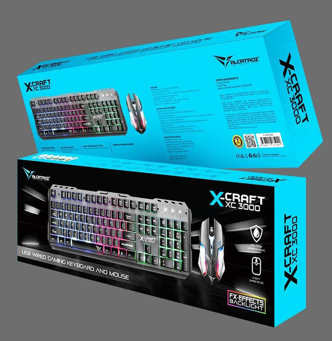 Alcatroz Wired Gaming Combo Keyboard/ Mouse X-Craft XC3000